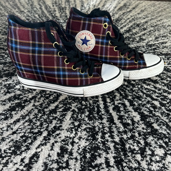 converse platform high top plaid